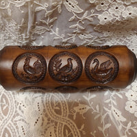 12 image round rolling pin springerle birds