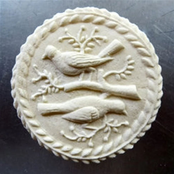 pair of birds on branch springerle cookie mold