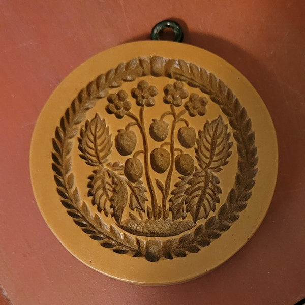 strawberries and blossoms springerle cookie mold