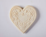 small quilted heart house on the hill springerle cookie mold